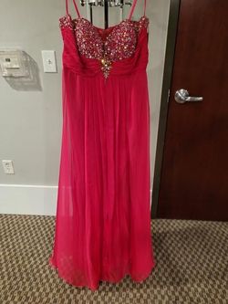 Style 5244 Lets Fashion Pink Size 16 Barbiecore Sheer Jewelled Straight Dress on Queenly