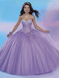 Style 4653 Mary's Purple Size 6 4653 Quinceanera Sheer Ball gown on Queenly