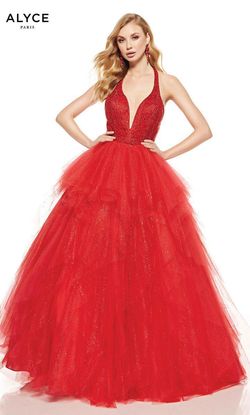 Style 60749 Alyce Paris Red Size 2 Pageant Prom Floor Length Ball gown on Queenly