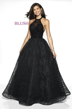 Style 5701 Blush Prom Black Size 8 Prom Floor Length Halter Ball gown on Queenly