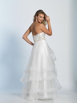 Style A5243 Dave and Johnny White Size 2 Beaded Top Prom Ruffles Ball gown on Queenly