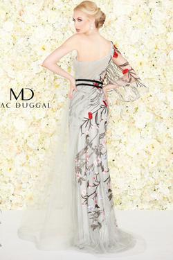 Style 20124 Mac Duggal Multicolor Size 10 One Shoulder Floral 20124 A-line Dress on Queenly
