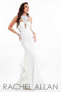 Style 7151RA Rachel Allan Red Size 0 7151ra Halter Mermaid Dress on Queenly