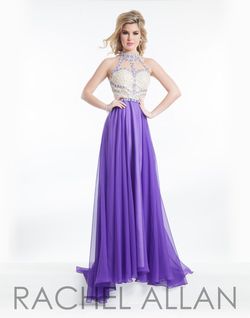 Style 9003 Rachel Allan Purple Size 6 Floor Length A-line Dress on Queenly