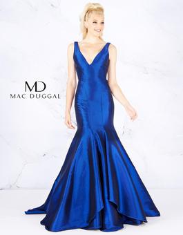Style 62903 Mac Duggal Blue Size 12 Tall Height Floor Length Pageant Mermaid Dress on Queenly