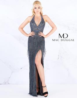 Style 4803 Mac Duggal Silver Size 6 Holiday Backless Prom Side slit Dress on Queenly