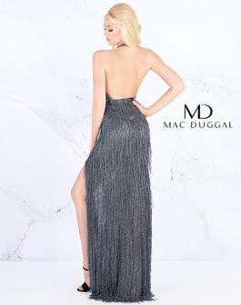 Style 4803 Mac Duggal Silver Size 6 Holiday Backless Prom Side slit Dress on Queenly