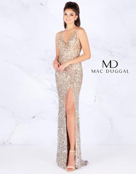 Style 4834 Mac Duggal Gold Size 4 V Neck Black Tie Fitted Side slit Dress on Queenly