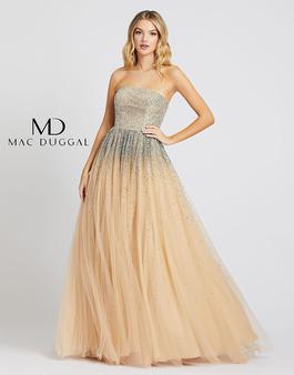 Style 26015 Mac Duggal Nude Size 2 Pageant Square Neck Ball gown on Queenly