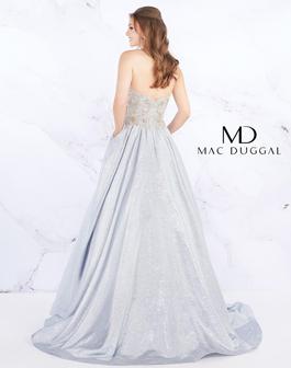 Style 66700 Mac Duggal Silver Size 2 Pockets Beaded Top Square Neck Ball gown on Queenly
