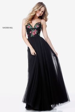 Sherri Hill Black Size 0 Prom A-line Dress on Queenly