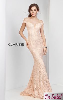 Style 4801 Clarisse Pink Size 12 Military Floor Length 4801 Tall Height Mermaid Dress on Queenly