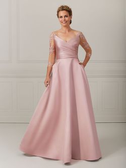 Style #17058 Christina Wu Elegance Pink Size 16 Sheer Plus Size Tall Height A-line Dress on Queenly