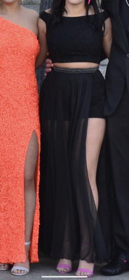 Sherri Hill Black Size 6 Euphoria Mini Prom High Low Side slit Dress on Queenly
