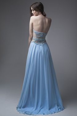 Style 15326 Brit Cameron Blue Size 8 Tulle Ball gown on Queenly