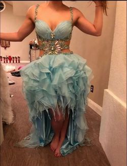 Jasz Couture Blue Size 4 Cut Out Mermaid Dress on Queenly