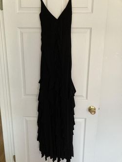 Bari Jay Black Size 2 Plunge Polyester Wedding Guest Straight Dress on Queenly
