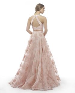 Style 15792 Morrell Maxie Pink Size 8 Prom Coral Print Ball gown on Queenly