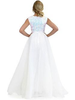 Style 5009 Marc Defang White Size 00 Sequined Custom Prom Ball gown on Queenly