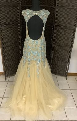 Tony Bowls Multicolor Size 6 Backless $300 Tulle Mermaid Dress on Queenly