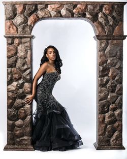 Jovani Silver Size 6 Sheer Mermaid Dress on Queenly