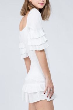 Style AKD20123Y Fanco White Size 6 Mini Summer Ivory Cocktail Dress on Queenly