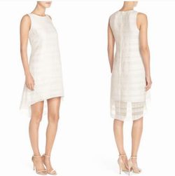 Vince Camuto White Size 0 Ivory Polyester Cocktail Dress on Queenly