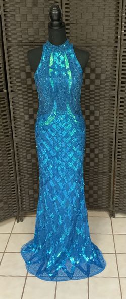 Primavera Blue Size 6 Straight A-line Dress on Queenly