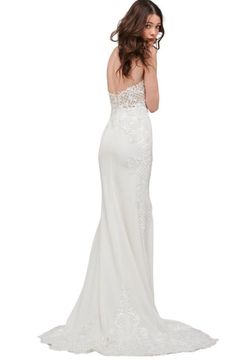 Style Haizea Wtoo By Watters White Size 12 Plus Size Strapless Mermaid Dress on Queenly