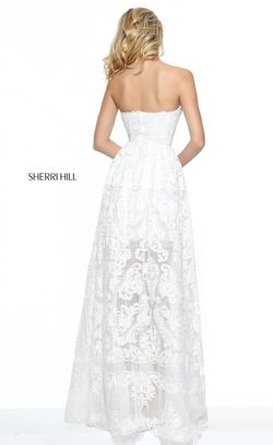 Style 50878 Sherri Hill White Size 4 Pageant Prom Ball gown on Queenly