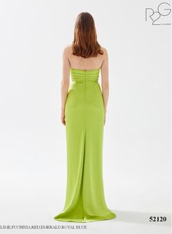Style 52120 Tarik Ediz Green Size 0 Floor Length Prom Tall Height Side slit Dress on Queenly
