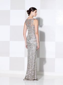 Style 115604 Cameron Blake Silver Size 14 115604 Floor Length Straight Dress on Queenly