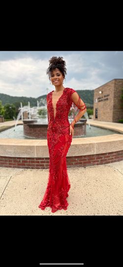 Giannina Azar Red Size 4 Tall Height Custom Straight Dress on Queenly