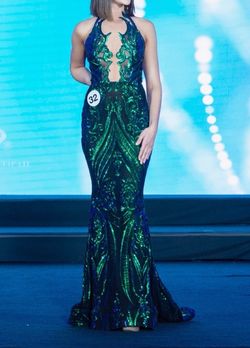 Fernando Wong Green Size 2 Pageant Prom Mermaid Dress on Queenly
