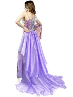 Style 8004 Marc Defang Purple Size 4 Lavender Floor Length Jumpsuit Dress on Queenly