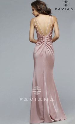 Faviana Pink Size 0 Silk Backless Spaghetti Strap Medium Height Side slit Dress on Queenly