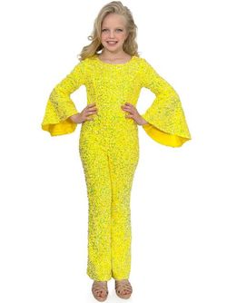 Style 8225K Marc Defang Yellow Size 00 Girls Size Jumpsuit Dress on Queenly