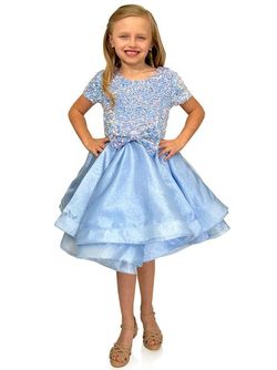 Style 5105 Marc Defang Blue Size 00 Girls Size 5105 Cocktail Dress on Queenly