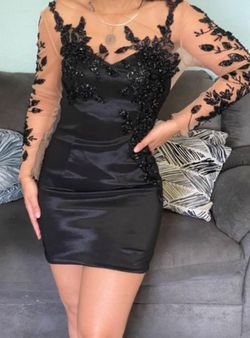 Mac Duggal Black Size 6 Mini Sleeves Free Shipping 50 Off Cocktail Dress on Queenly