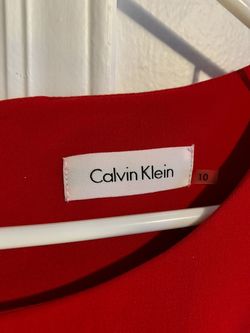 Calvin Klein Red Size 10 Holiday Midi Medium Height Cocktail Dress on Queenly