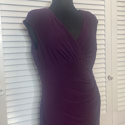 Ralph Lauren Purple Size 14 Interview Jersey Plus Size Cocktail Dress on Queenly