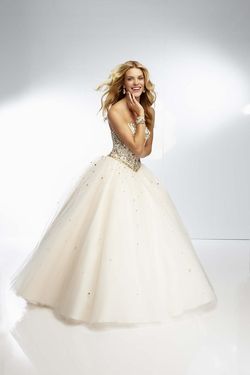 Style 95018 MoriLee White Size 14 95018 Quinceanera Plus Size Ball gown on Queenly