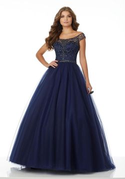 Style 42072 MoriLee Blue Size 24 42072 Plus Size Keyhole Ball gown on Queenly