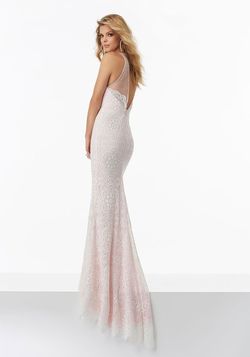 Style 99034 MoriLee Nude Size 2 Lace Prom Straight Dress on Queenly