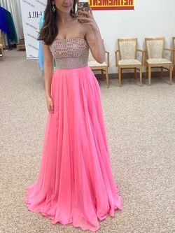 Sherri Hill Hot Pink Size 4 Sequined Prom Straight Dress on Queenly