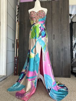 Tony Bowls Multicolor Size 4 Jersey A-line Dress on Queenly