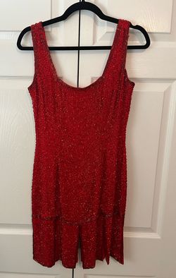 Oleg Cassini Red Size 4 Silk Mini Square Cocktail Dress on Queenly