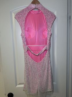 Style 4460 Ashley Lauren Pink Size 10 Speakeasy Fun Fashion Jumpsuit Dress on Queenly