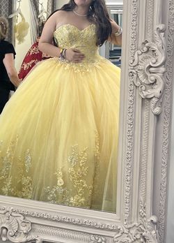 Style 89354 Morilee by Madeline Gardner Yellow Size 16 Corset 89354 Plus Size Ball gown on Queenly
