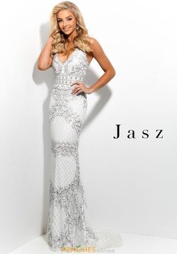 Style 7332 Jasz Couture White Size 00 50 Off 7332 Straight Dress on Queenly
